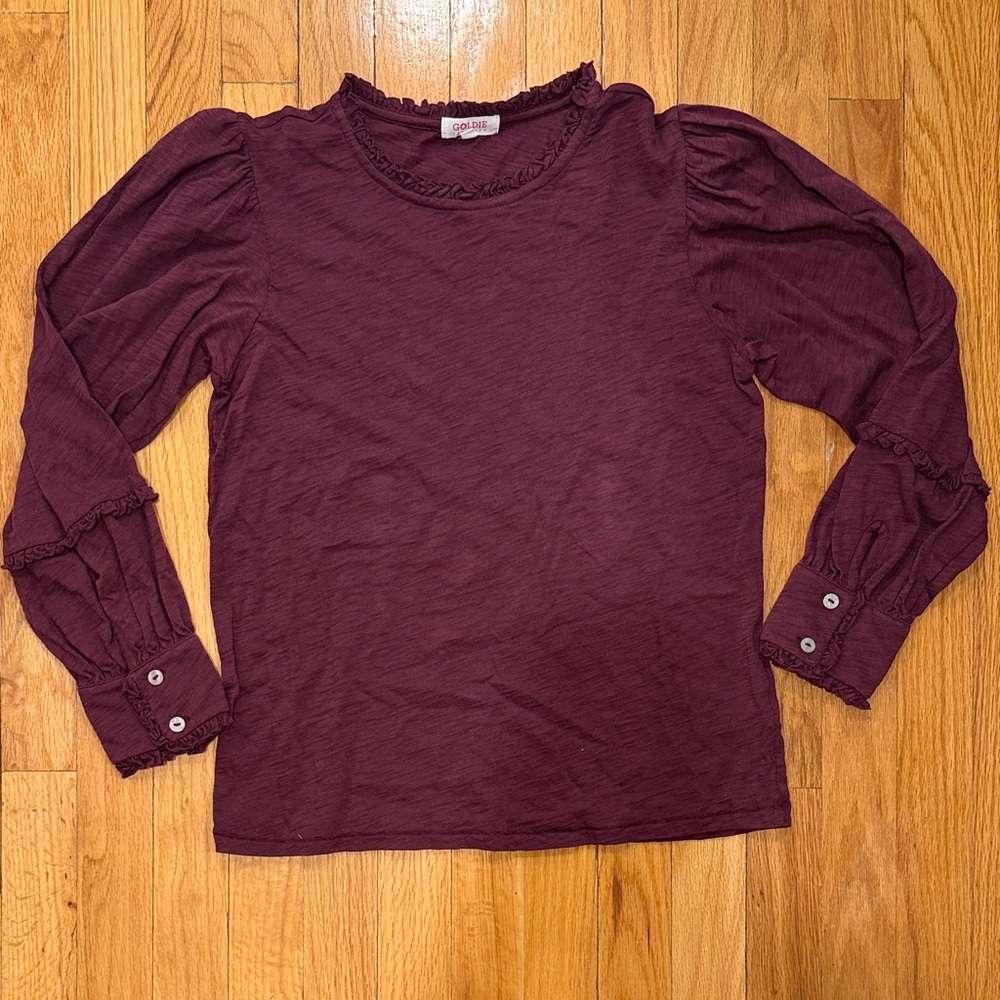 Goldie Women’s Burgundy Long Sleeve Top Size M
